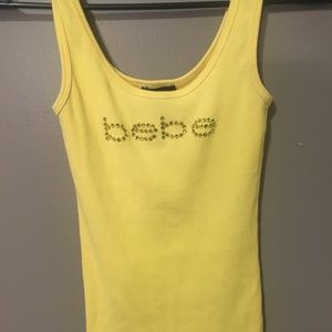 Bebe Yellow Tank Size Small With Rhinestones